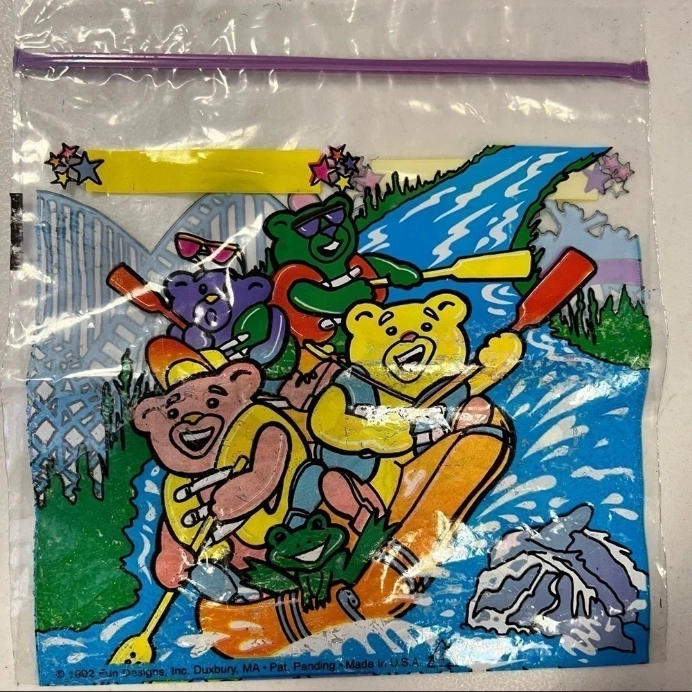 Vintage Sharks Bears Dinosaurs Plastic Sandwich Bags